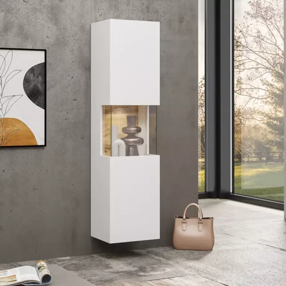 Zestawy Mebli Do Salonu|Witryny>Helvetia Nowoczesna witryna do salonu biała AVENTELI