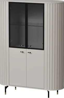 Witryny>DOLMAR Nowoczesna witryna do salonu 112 cm ZELDA cashmere kaszmir