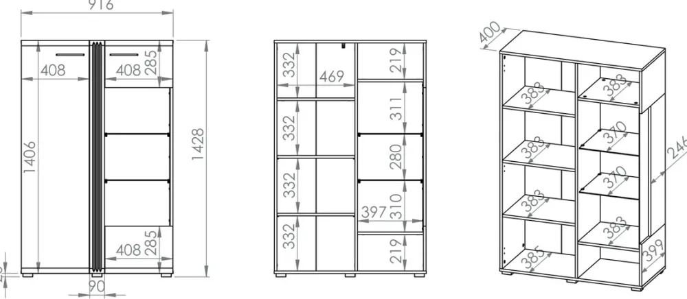 Witryny>ML Meble Nowoczesna witryna na alkohol do salonu 92 cm ADAGIO