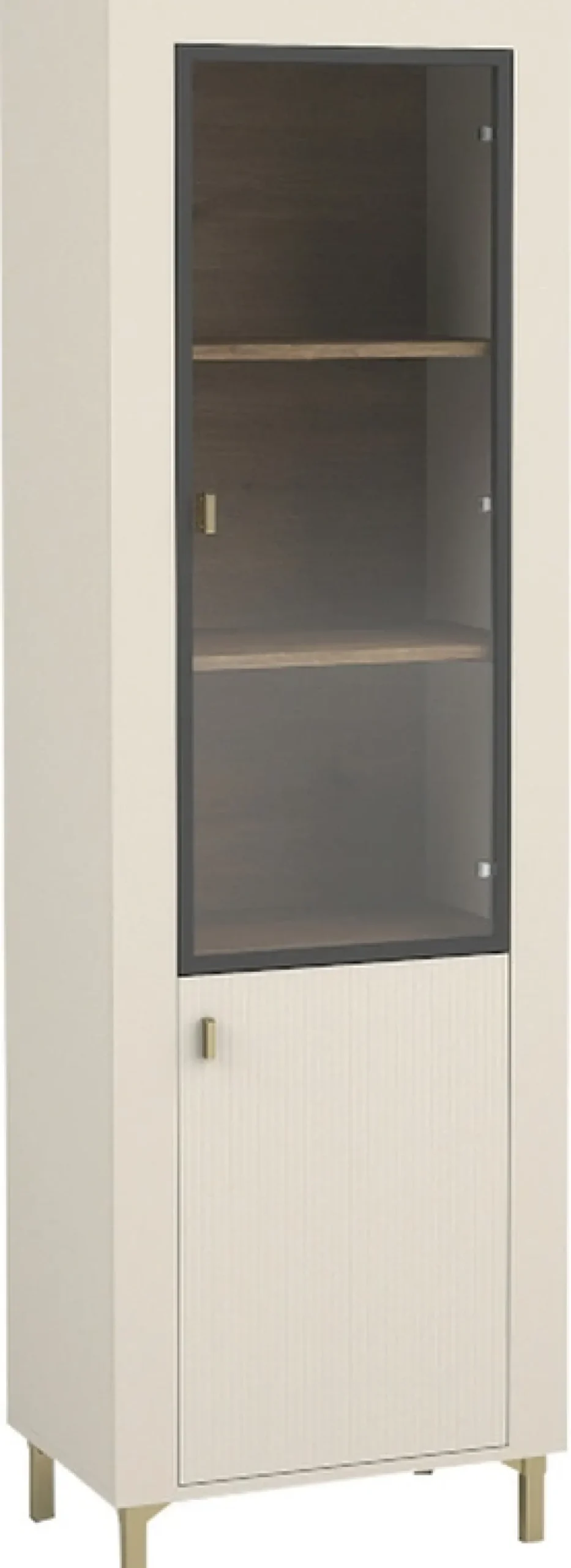 Zestawy Mebli Do Sypialni|Zestawy Mebli Do Salonu>DOLMAR Nowoczesna wysoka witryna na książki do salonu 60 cm MISTY kaszmir