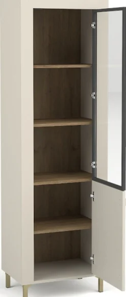 Zestawy Mebli Do Sypialni|Zestawy Mebli Do Salonu>DOLMAR Nowoczesna wysoka witryna na książki do salonu 60 cm MISTY kaszmir