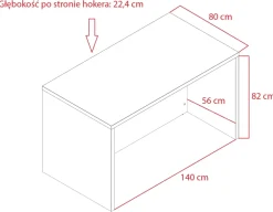 Meble Kuchenne></noscript>Stolkar Nowoczesna wyspa kuchenna 148 cm dąb artisan dąb wotan