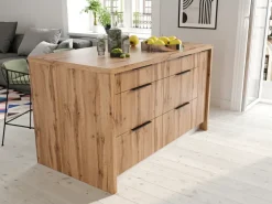 Meble Kuchenne>Stolkar Nowoczesna wyspa kuchenna 128 cm dąb artisan grafit