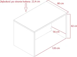 Meble Kuchenne></noscript>Stolkar Nowoczesna wyspa kuchenna 128 cm dąb artisan grafit