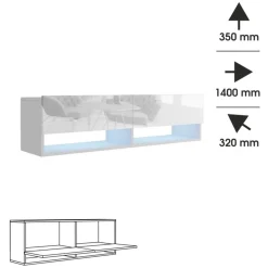 Zestawy Mebli Do Salonu|Szafki Rtv>BROMARKT Nowoczesne białe szafki RTV 280 cm PREMIUM QUAD biały