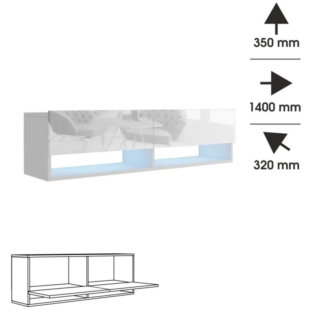 Zestawy Mebli Do Salonu|Szafki Rtv>BROMARKT Nowoczesne białe szafki RTV 280 cm PREMIUM QUAD biały