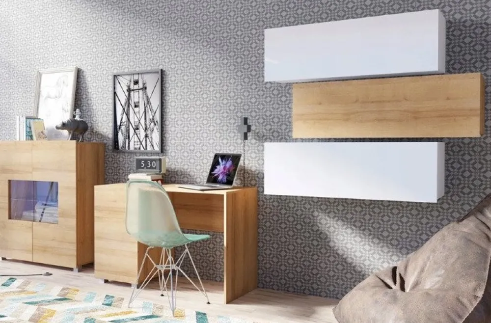 Biurka|Zestawy Mebli Młodzieżowych>GiB Meble Nowoczesne biurko do pokoju biura MODERN dąb złoty