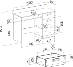 Biurka|Meble Dla Dzieci></noscript>DOLMAR Nowoczesne biurko do pokoju dziecięcego 120 cm LUMINOUS biały