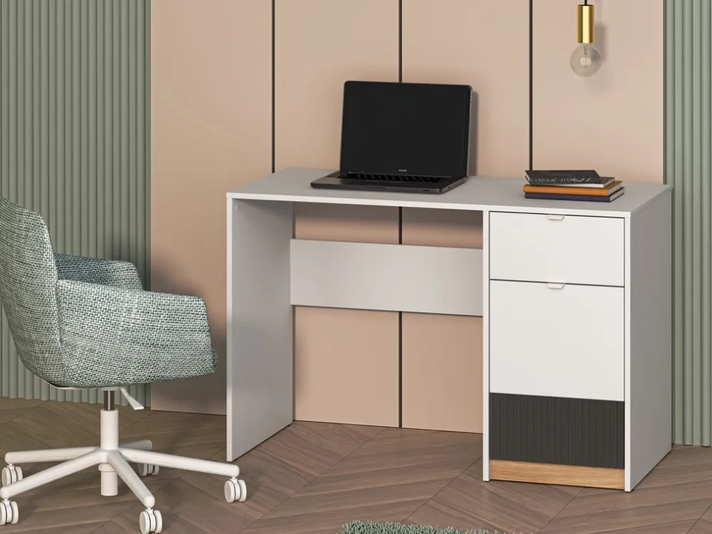 Biurka|Zestawy Mebli Młodzieżowych>ML Meble Nowoczesne biurko młodzieżowe 120 cm białe TORINO