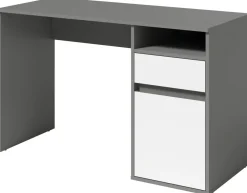 Biurka|Toaletki I Konsole>MEBLOSIEK Nowoczesne biurko młodzieżowe BILLY owe z białym frontem grafit