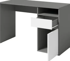 Biurka|Toaletki I Konsole>MEBLOSIEK Nowoczesne biurko młodzieżowe BILLY owe z białym frontem grafit
