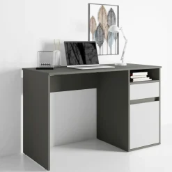 Biurka|Toaletki I Konsole></noscript>MEBLOSIEK Nowoczesne biurko młodzieżowe BILLY owe z białym frontem grafit