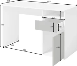 Biurka|Toaletki I Konsole></noscript>MEBLOSIEK Nowoczesne biurko młodzieżowe BILLY owe z białym frontem grafit