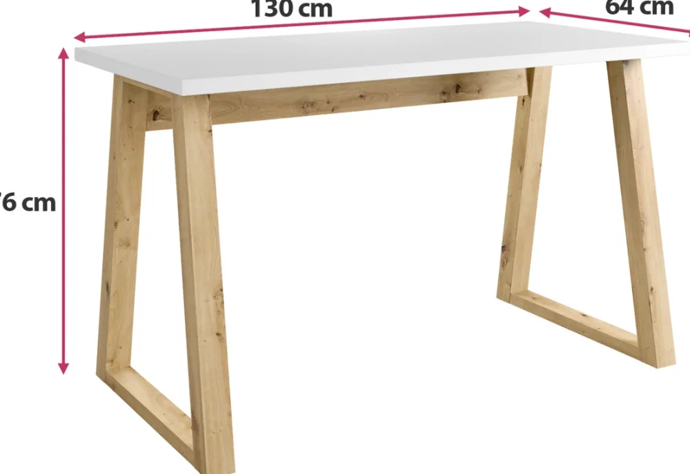 Biurka>MARIDEX Nowoczesne biurko z metalowymi nogami 130 cm CRAFTON