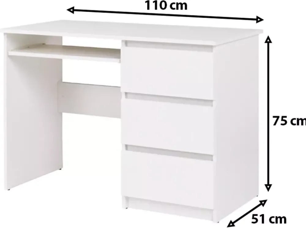 Biurka|Zestawy Mebli Młodzieżowych>MARIDEX Nowoczesne biurko z podstawką pod klawiaturę COSTA dąb riviera