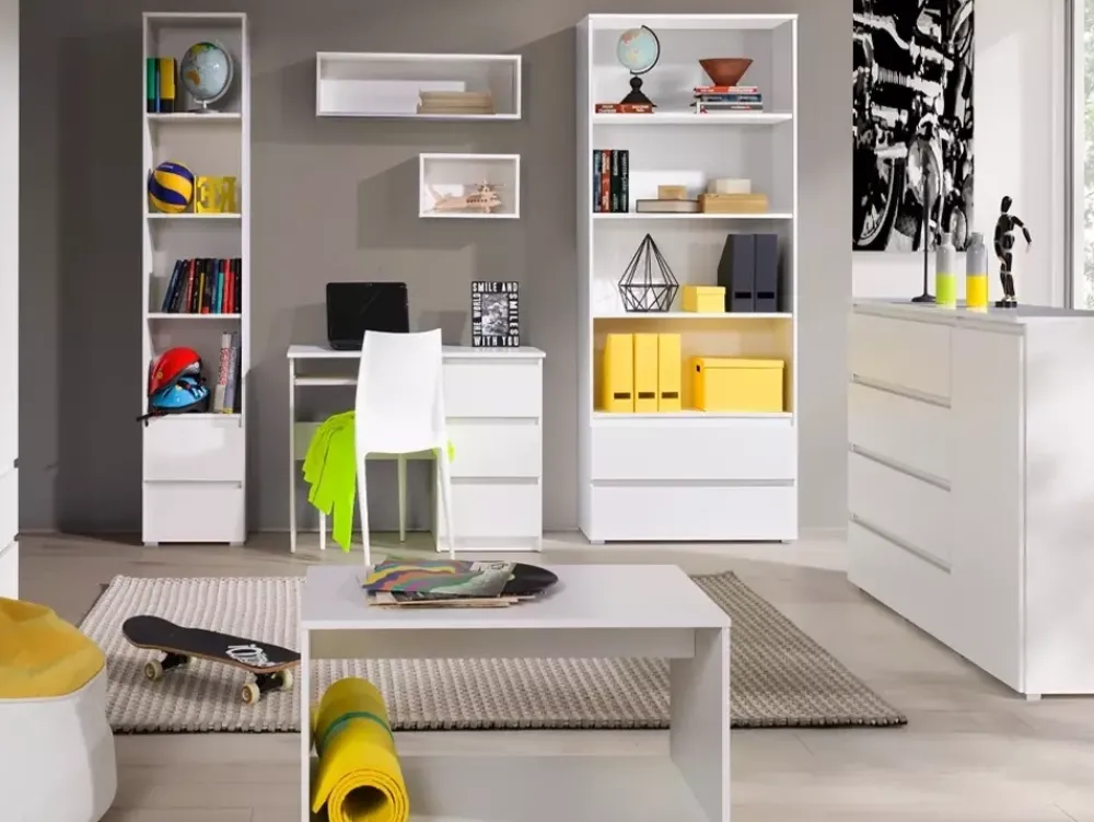 Biurka|Zestawy Mebli Młodzieżowych>MARIDEX Nowoczesne biurko z podstawką pod klawiaturę COSTA dąb riviera