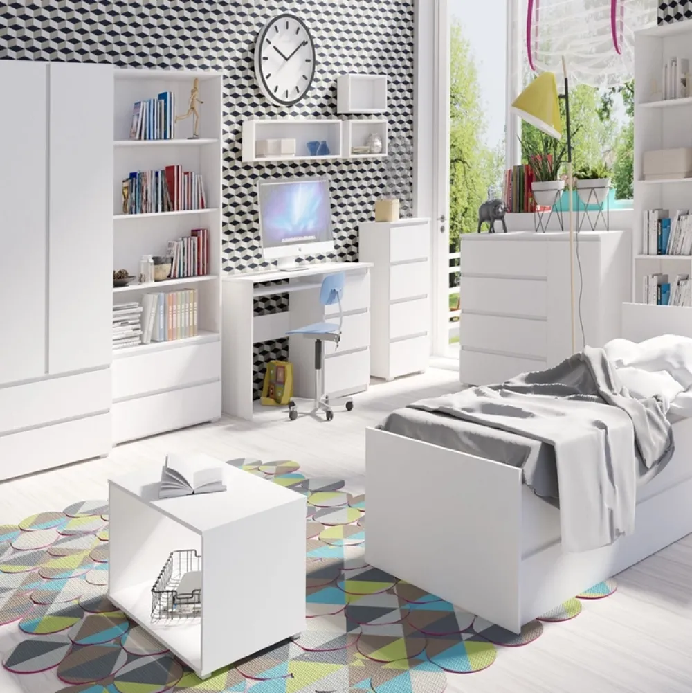 Biurka|Zestawy Mebli Młodzieżowych>MARIDEX Nowoczesne biurko z podstawką pod klawiaturę COSTA dąb riviera