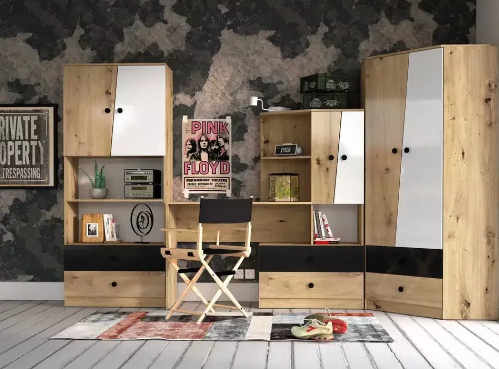 Biurka|Zestawy Mebli Młodzieżowych>DOMEL Nowoczesne biurko z regałem MONACO