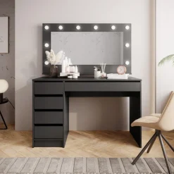 Biurka|Meble Młodzieżowe></noscript>LASKI Nowoczesne biurko z szufladami 120x55 cm JULIA antracyt