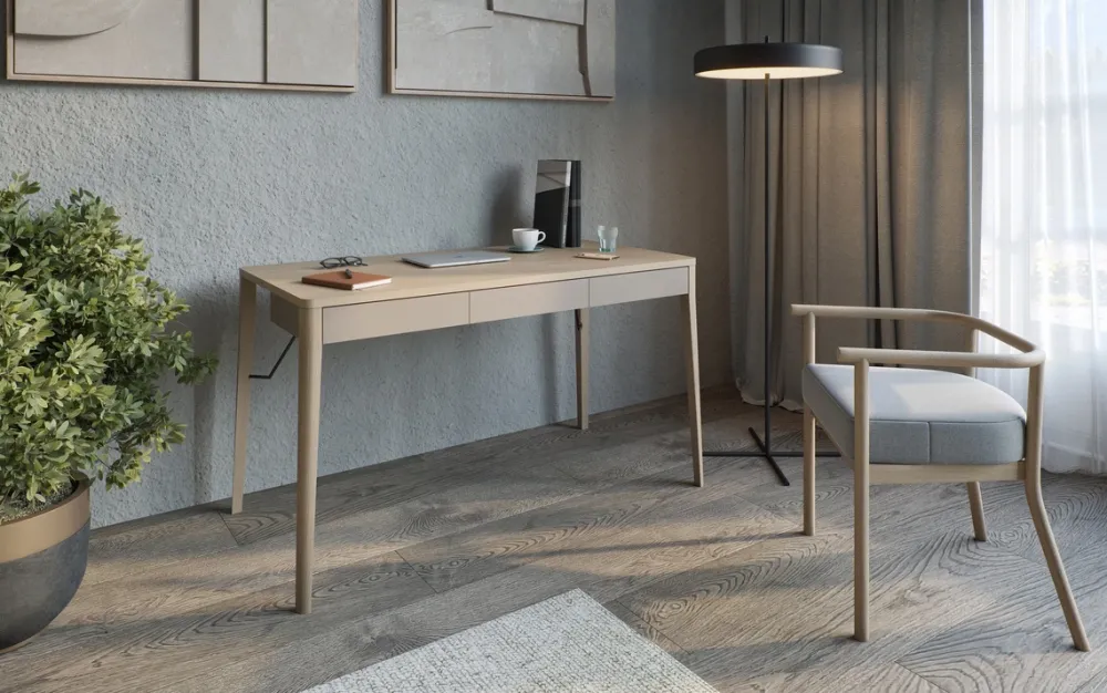 Biurka>lenart. Nowoczesne biurko z szufladami skandynawskie 140 cm MATCH