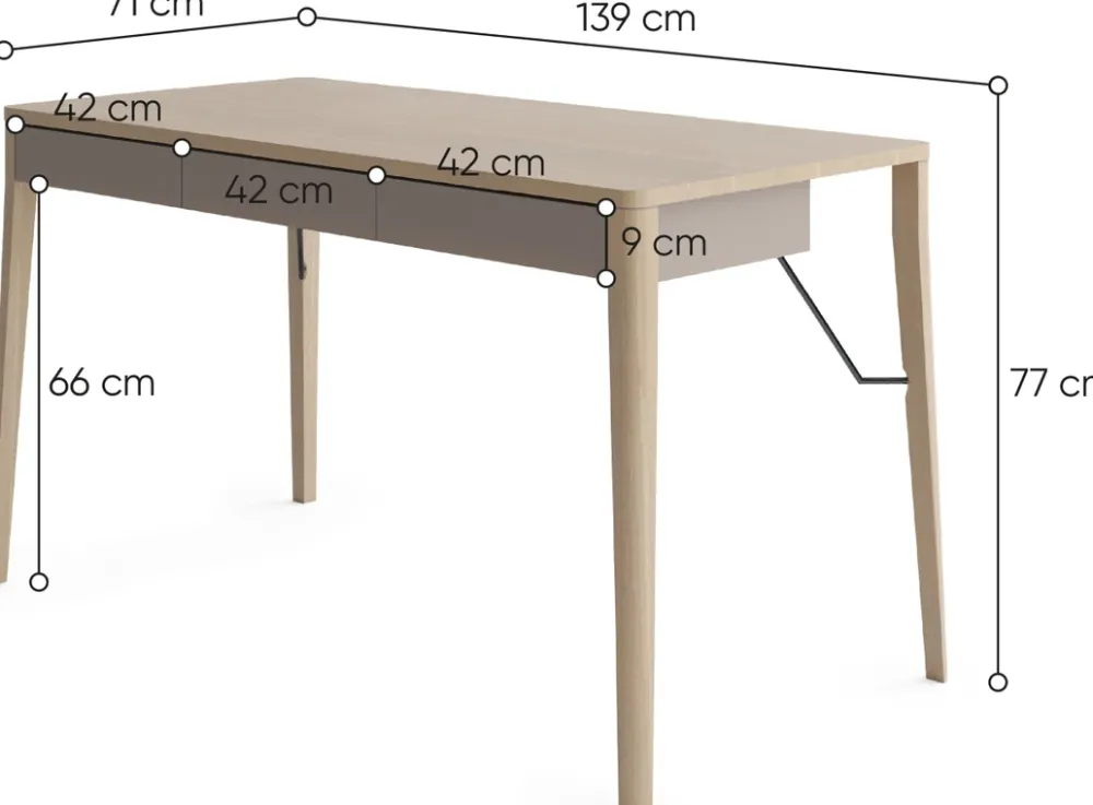 Biurka>lenart. Nowoczesne biurko z szufladami skandynawskie 140 cm MATCH