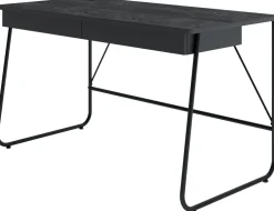 Biurka>lenart. Nowoczesne czarne biurko z szufladami i metalowymi nogami 135x77 cm MATCH