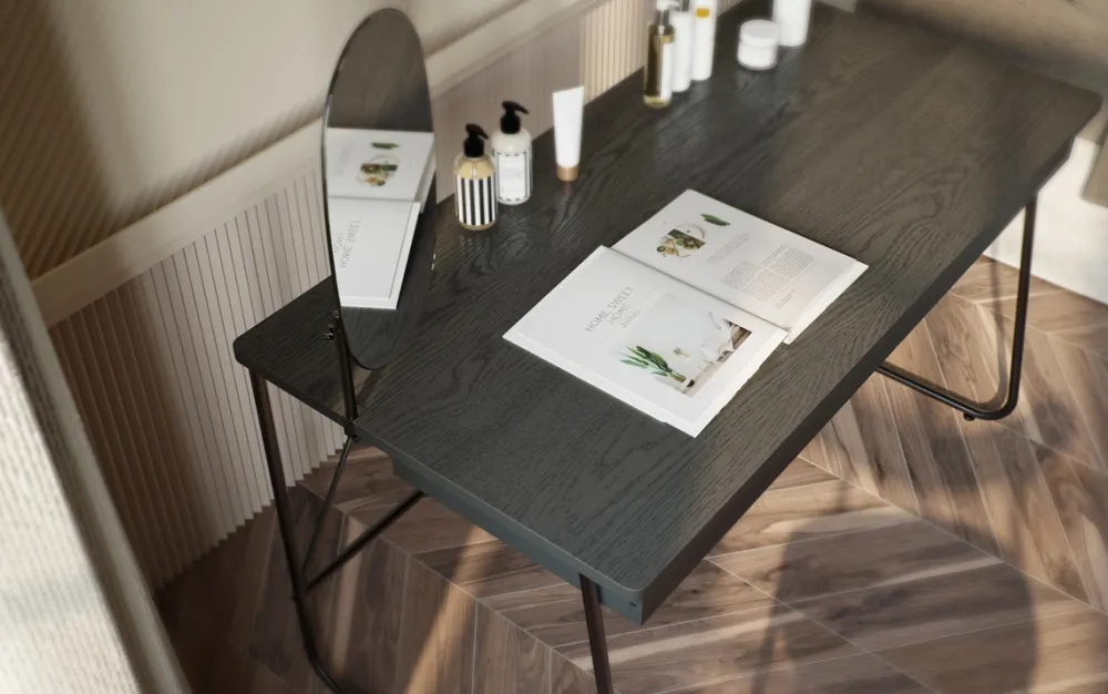 Biurka>lenart. Nowoczesne czarne biurko z szufladami i metalowymi nogami 135x77 cm MATCH