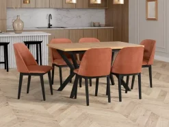 Krzesła Drewniane|Krzesła>DREWMIX Nowoczesne drewniane krzesło tapicerowane do jadalni MESTE