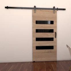 Drzwi Przesuwne>przesuwne.com Nowoczesne drzwi przesuwne do garderoby 80 cm CRISTO dąb sonoma