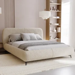 Łóżka Ze Stelażem|Łóżka Na Nóżkach>UNISTYL MEBLE Nowoczesne łóżko do sypialni beżowe 200x200 MALI