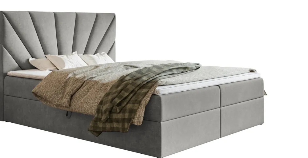 Łóżka Małżeńskie|Łóżka Ze Stelażem>Riban Nowoczesne łóżko kontynentalne 160x200 cm CELCO pojemnik na pościel