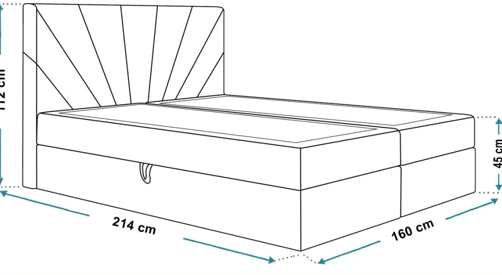 Łóżka Małżeńskie|Łóżka Ze Stelażem>Riban Nowoczesne łóżko kontynentalne 160x200 cm CELCO pojemnik na pościel