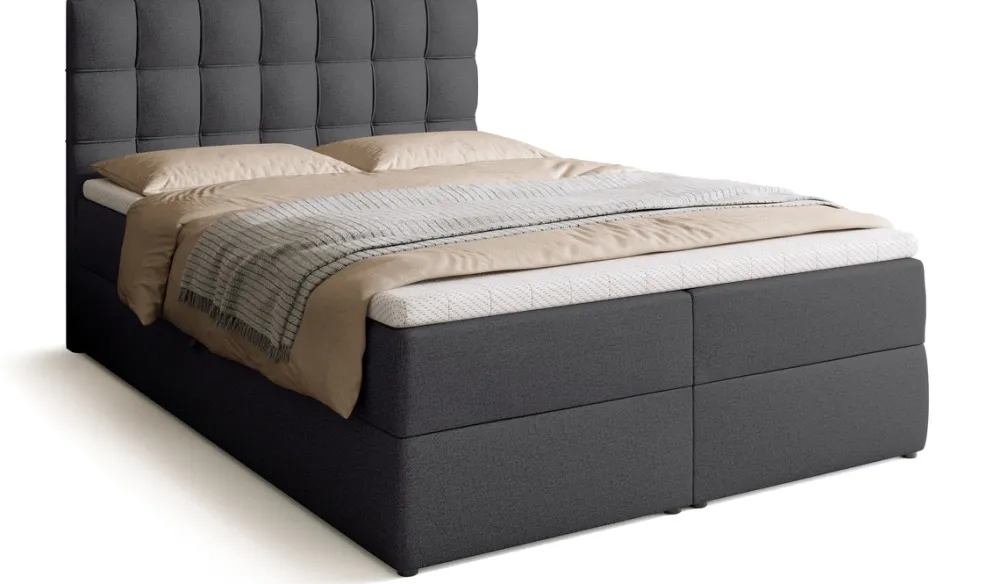 Meble Młodzieżowe|Łóżka Młodzieżowe>BROMARKT Nowoczesne łóżko kontynentalne 140x200 cm z pojemnikiem DETROIT