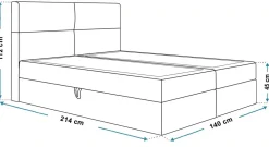 Łóżka Młodzieżowe|Łóżka Ze Stelażem></noscript>Riban Nowoczesne łóżko kontynentalne 140x200 cm GEND pojemnik