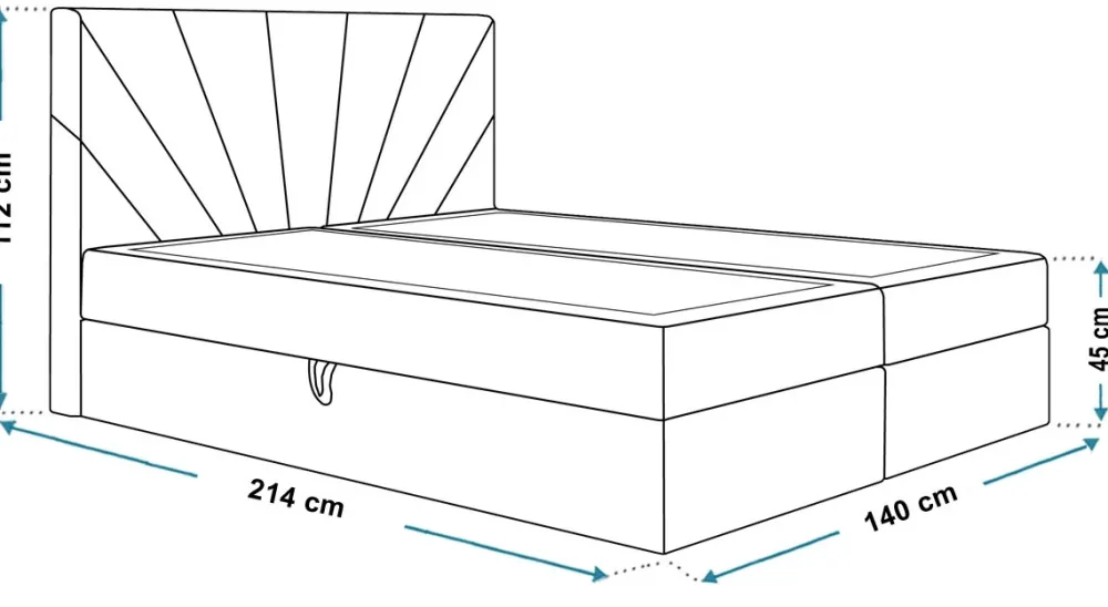 Łóżka Młodzieżowe|Łóżka Ze Stelażem>Riban Nowoczesne łóżko kontynentalne z pojemnikiem 140x200 cm CELCO