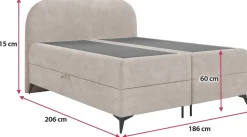 Łóżka Małżeńskie|Łóżka Ze Stelażem></noscript>BROMARKT Nowoczesne łóżko kontynentalne 180x200 cm małżeńskie do sypialni SERENO