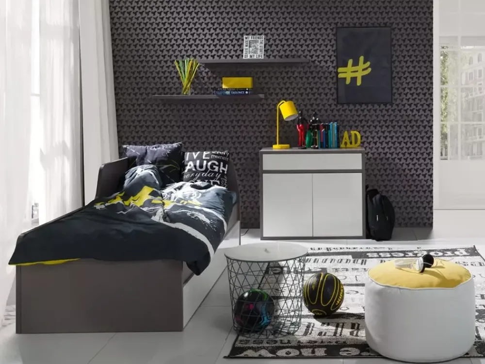 Łóżka Młodzieżowe|Łóżka Ze Stelażem>MARIDEX Nowoczesne łóżko młodzieżowe ze stelażem 90x200 cm ZENTO