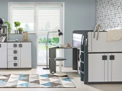 Meble Dla Dzieci|Meble Młodzieżowe>DOLMAR Nowoczesne łóżko piętrowe z biurkiem 90x200 cm GROOVY