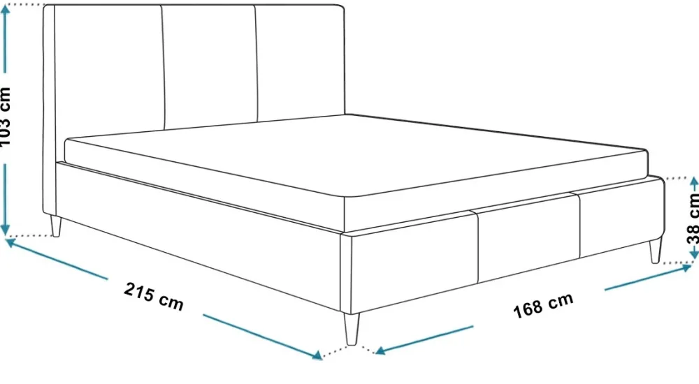 Łóżka Młodzieżowe|Łóżka Na Nóżkach>Riban Nowoczesne łóżko tapicerowane 160x200 cm LIMBO