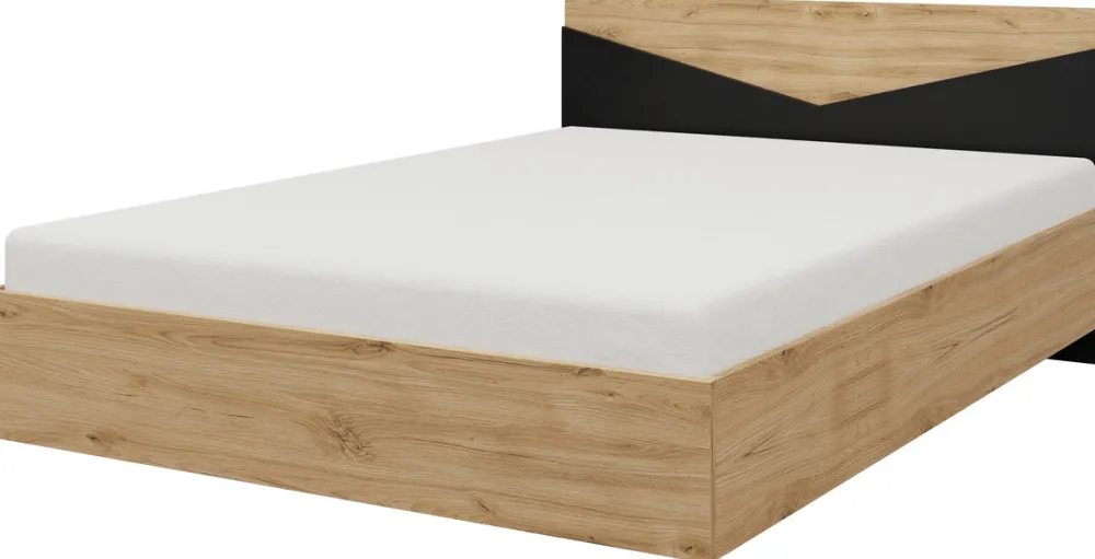Łóżka Młodzieżowe|Łóżka Z Zagłówkiem>JUREK Nowoczesne łóżko 140x200 cm do sypialni AMADEO dąb odwieczny