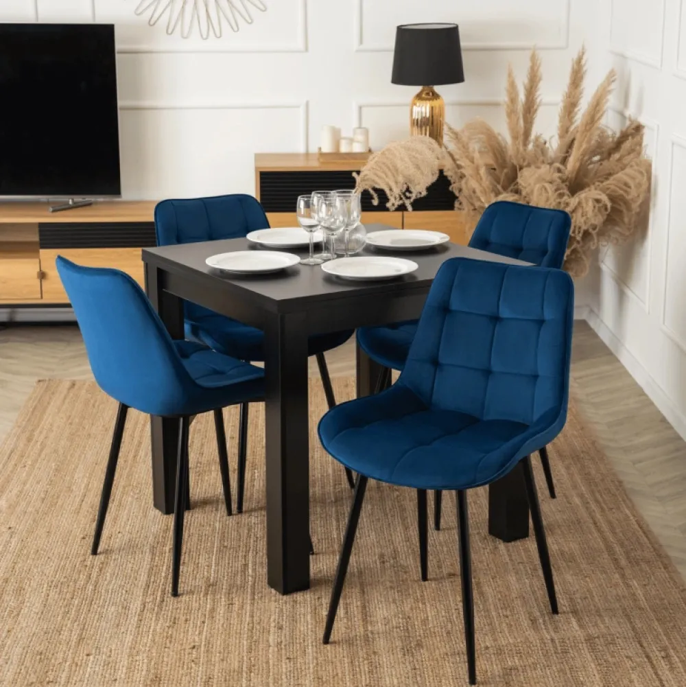 Krzesła Tapicerowane|Krzesła>MEBEL ELITE Nowoczesne krzesło welurowe do jadalni granatowe CILIO granatowy