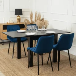 Krzesła Tapicerowane|Krzesła>MEBEL ELITE Nowoczesne krzesło welurowe do jadalni granatowe CILIO granatowy