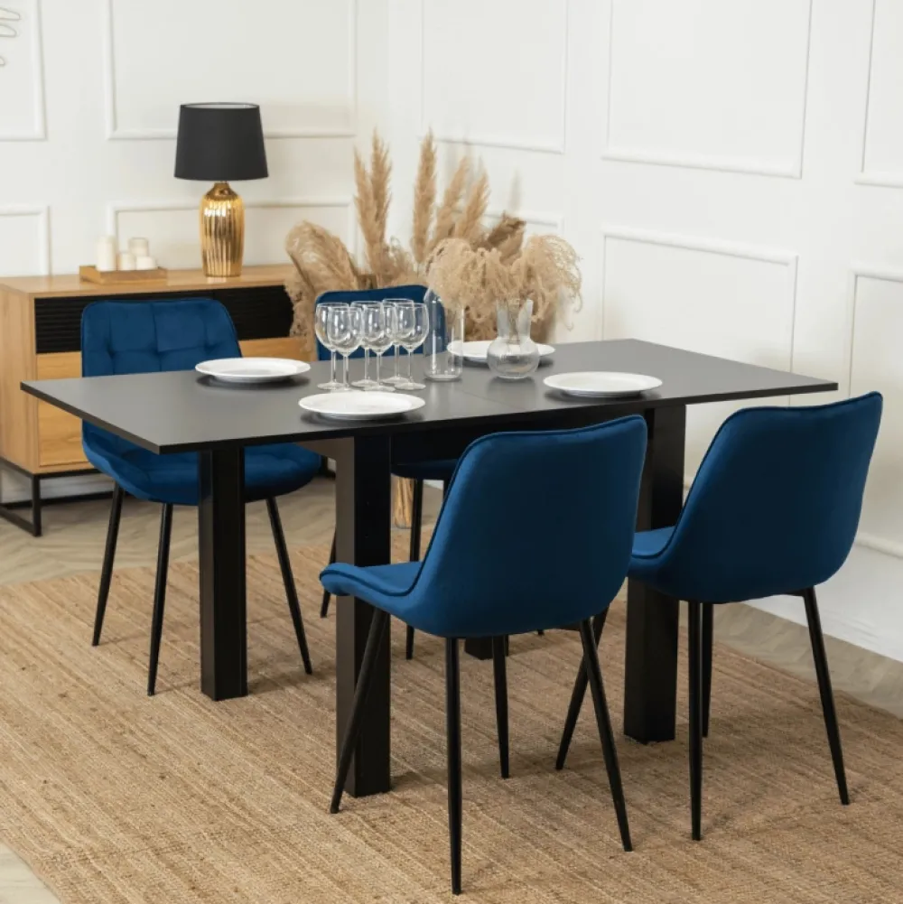Krzesła Tapicerowane|Krzesła>MEBEL ELITE Nowoczesne krzesło welurowe do jadalni granatowe CILIO granatowy