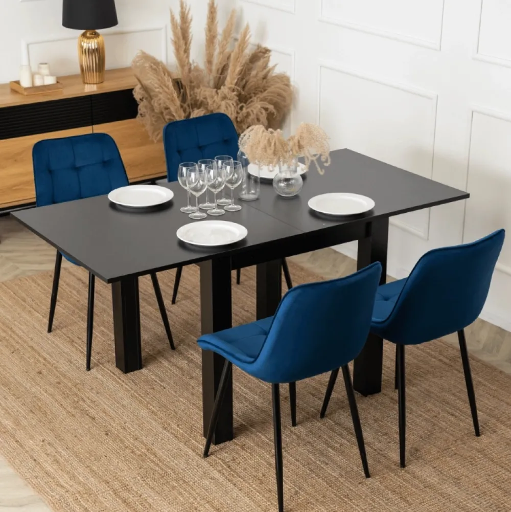 Krzesła Tapicerowane|Krzesła>MEBEL ELITE Nowoczesne krzesło welurowe do jadalni granatowe CILIO granatowy