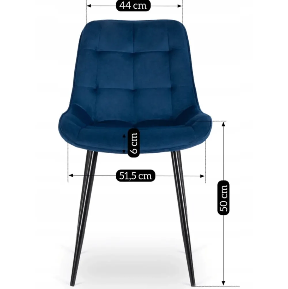 Krzesła Tapicerowane|Krzesła>MEBEL ELITE Nowoczesne krzesło welurowe do jadalni granatowe CILIO granatowy
