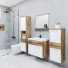 Meble Łazienkowe>BRATEX Nowoczesne meble łazienkowe dąb wotan MOLO ryflowane fronty
