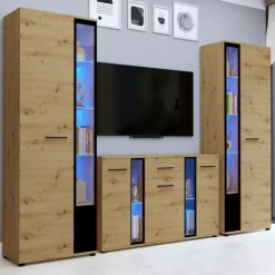 Meblościanki>Meblohand Nowoczesne meble do salonu CUBE XL dąb artisan