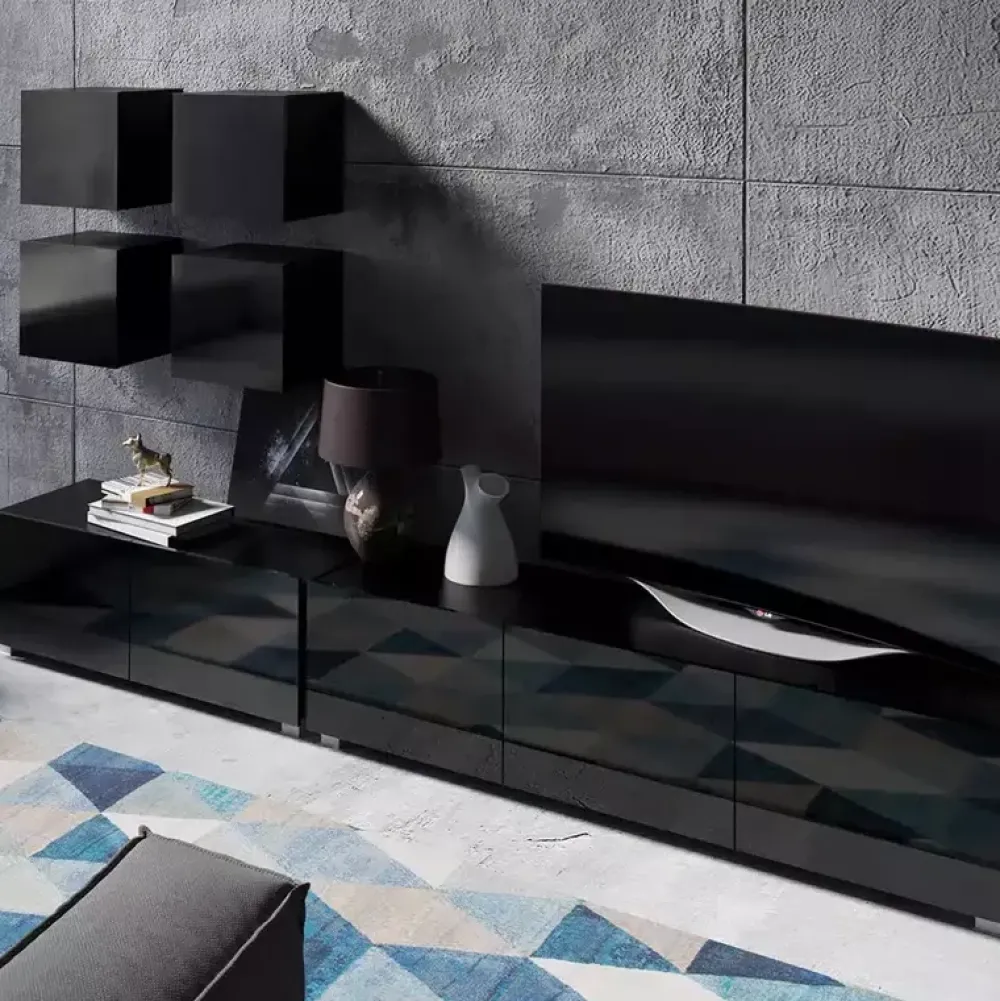 Zestawy Mebli Młodzieżowych|Meblościanki>GiB Meble Nowoczesne meble do salonu połysk MODERN 18 czarny