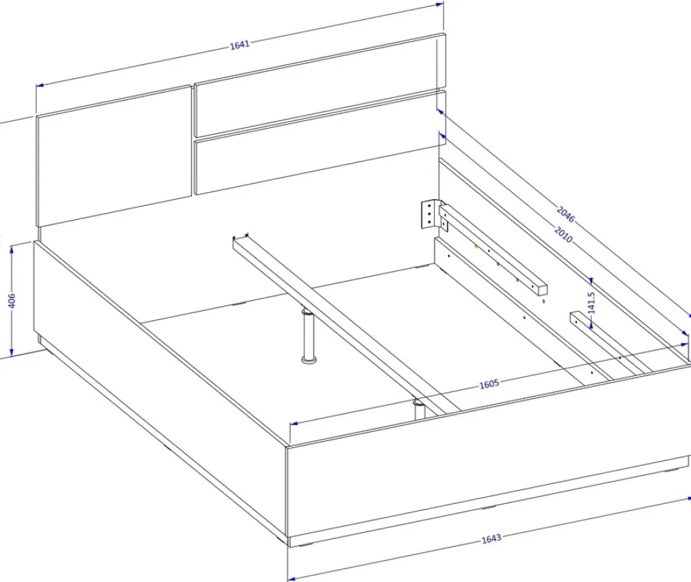 Zestawy Mebli Do Sypialni>Helvetia Nowoczesne meble do sypialni z łóżkiem 160x200 cm CROSS