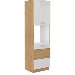 Meble Kuchenne>Lempert Nowoczesne meble kuchenne dąb artisan biały połysk AGATA 1